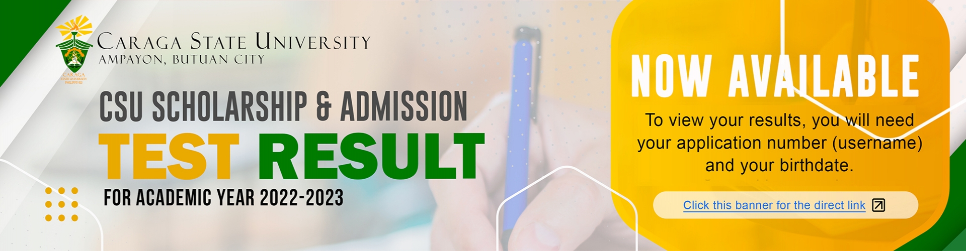 CSU Entrance Exam Result A.Y 2022-2023