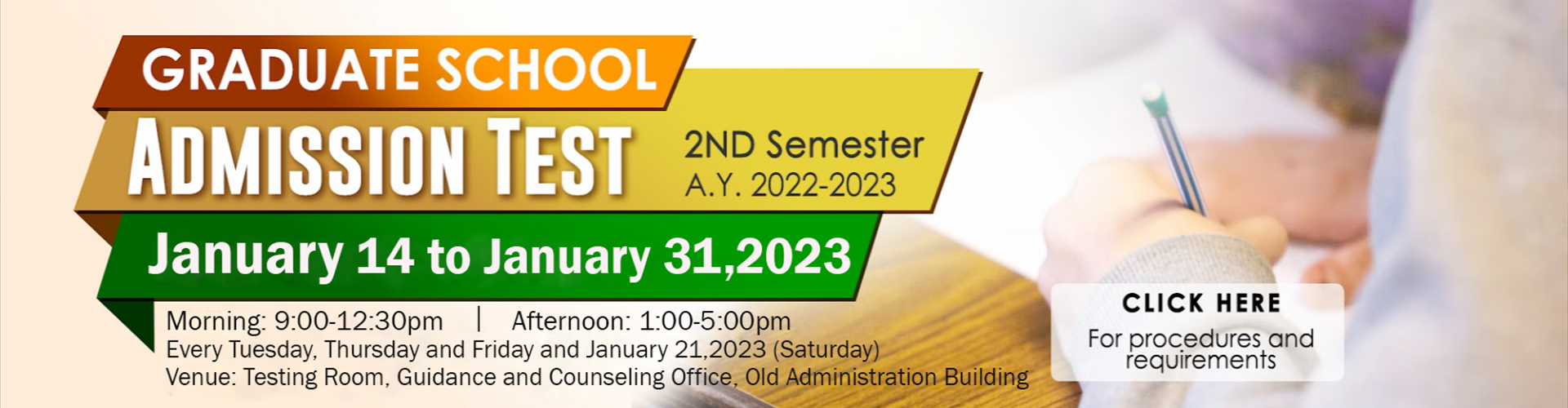 Graduate School Admission Test 2nd Semester A.Y 2022-2023