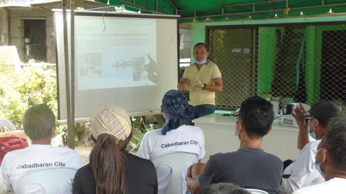 Dr. Romell A. Seronay, Project Leader, orient fisherfolks/crabber on lying-in hatchery of Blue Swimming Crab (BSC) 