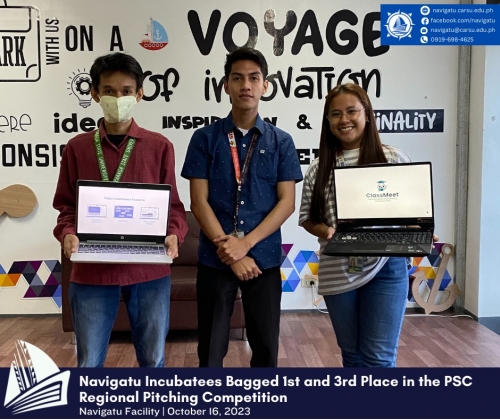 Navigatu's SnapScout and ClassMeet startup team won 1st and 3rd Place in the Philippine Startup Challenge - Regional Pitching Competition
