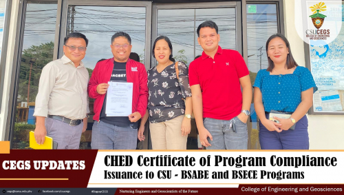 CHED grants Certificate of Program Compliance to BSABE and BSEcE programs