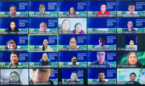 The Caraga State University Faculty Association (CSUFA) held its virtual annual general assembly on February 9, 2022. The assembly was facilitated by CSUFA President, Dr.  Alexander Demetillo together with the officers of the Caraga State University Faculty Association; 272 faculty members attended the virtual annual general assembly via Zoom. CSU President, Dr. Anthony M. Penaso gave the inspirational message. “As members of the association, you have the responsibility to always prioritize the welfare of t