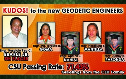 CSU bags 5th Place in GE Licensure Exam 2011