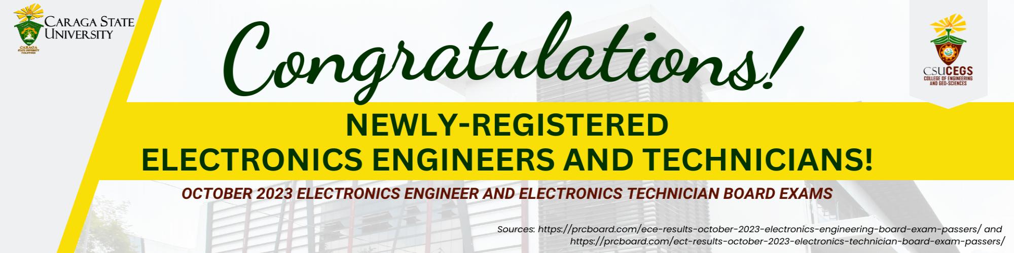 October 2023 Electronics Engineer and Electronics Technician Board Exam Results