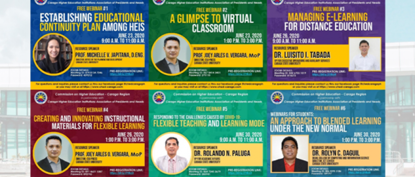 CHED Caraga and CSU Conduct Free Webinars  on Virtual Capacity Building for HEIs Stakeholders