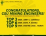 CSU clinches 3rd, 6th, and 9th spots in recent Mining Engineers Licensure Examination